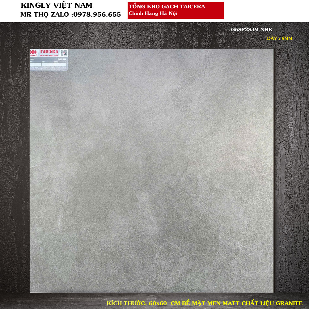Gạch lát nền giả xi măng 60x60 Taicera G68P28JM Loại 1